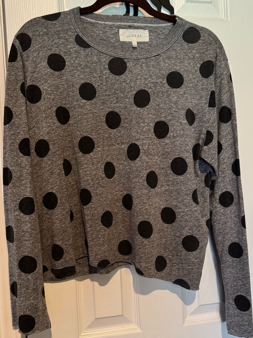 The Great. Polka Dot Crewneck Sweater